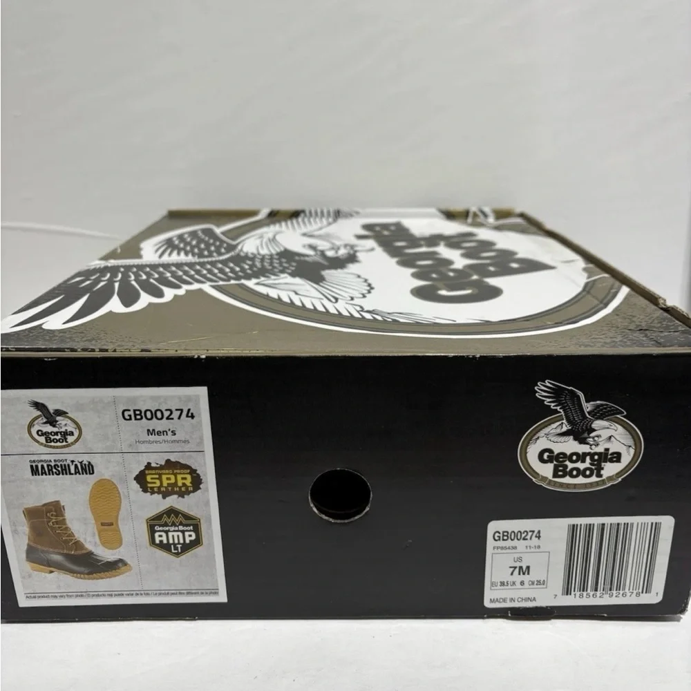 Georgia Boot Men’s Marshland, Brown Waterproof Duck Boots, Size 7 M
